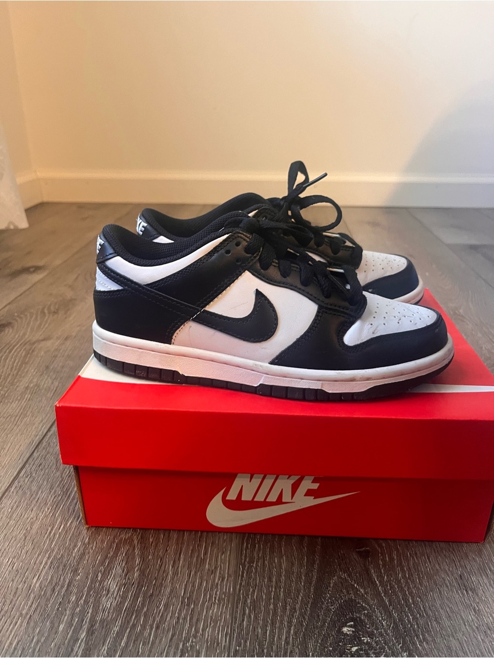 Kids Nike Dunk Low Black White Panda GS Shoes Sneaker Size 4